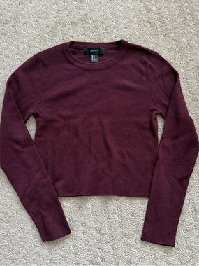 Burgundy Cropped Sweater